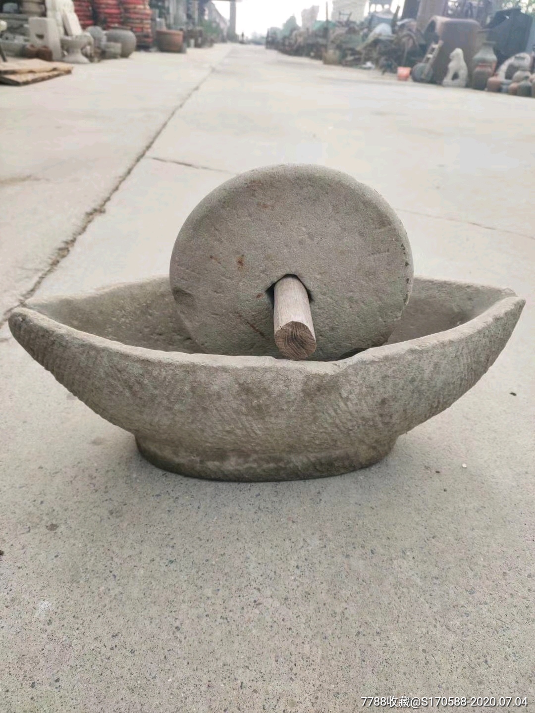 清代中药铺专用石制药碾子