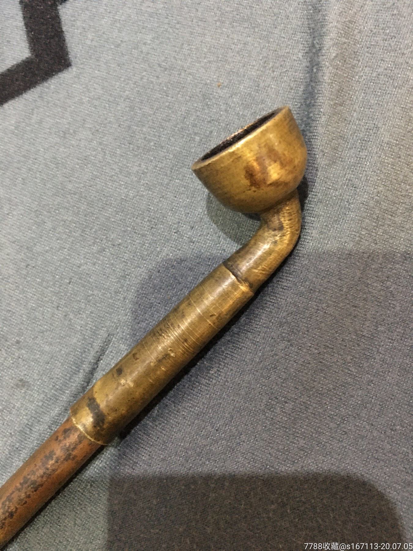老铜烟袋玛瑙嘴一件