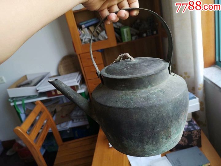 200601晚晴民国老铜烧水壶品相完整有些小补包老包真
