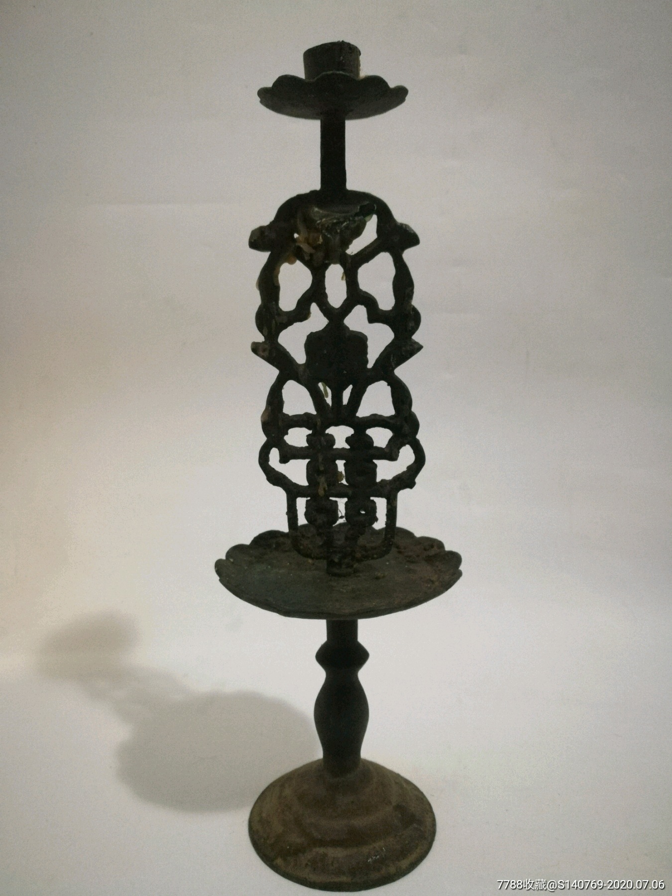 民国铜蜡台一对