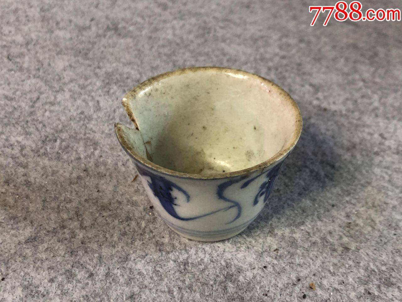 清代青花小酒杯