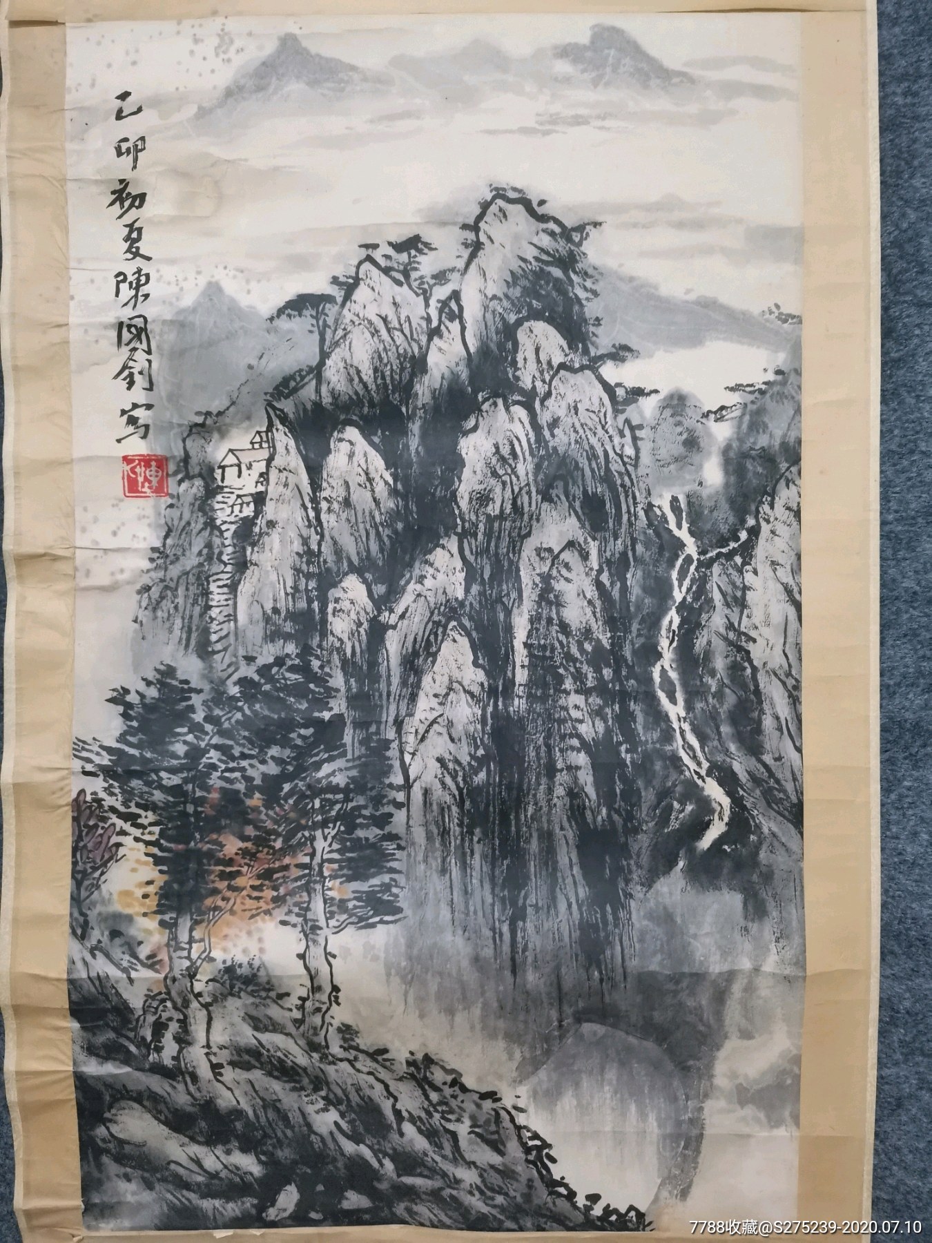 湖北省博物馆馆长陈国钊水墨山水作品_山水国画原作