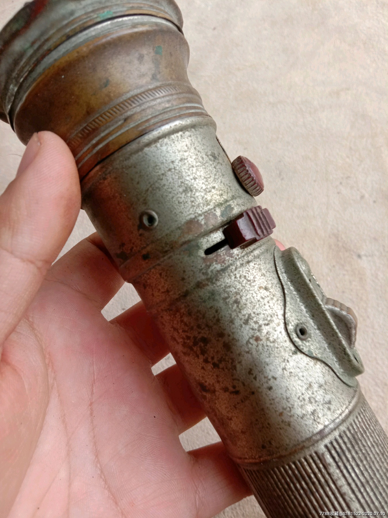 民国抗战电筒老式纯铜手电筒少见老电筒老物件复古