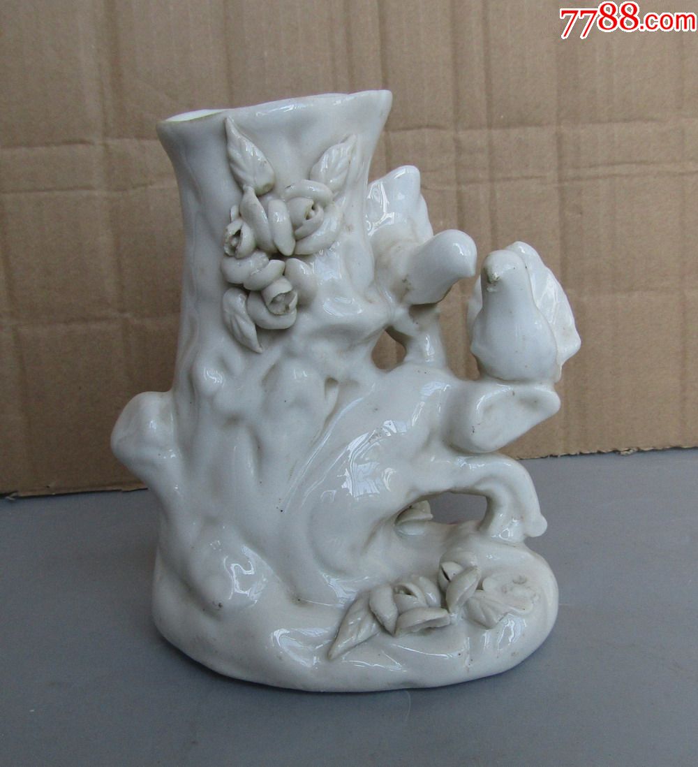 八十年代德化白瓷笔插_单色白瓷【老货古玩店】_第1张_7788瓷器