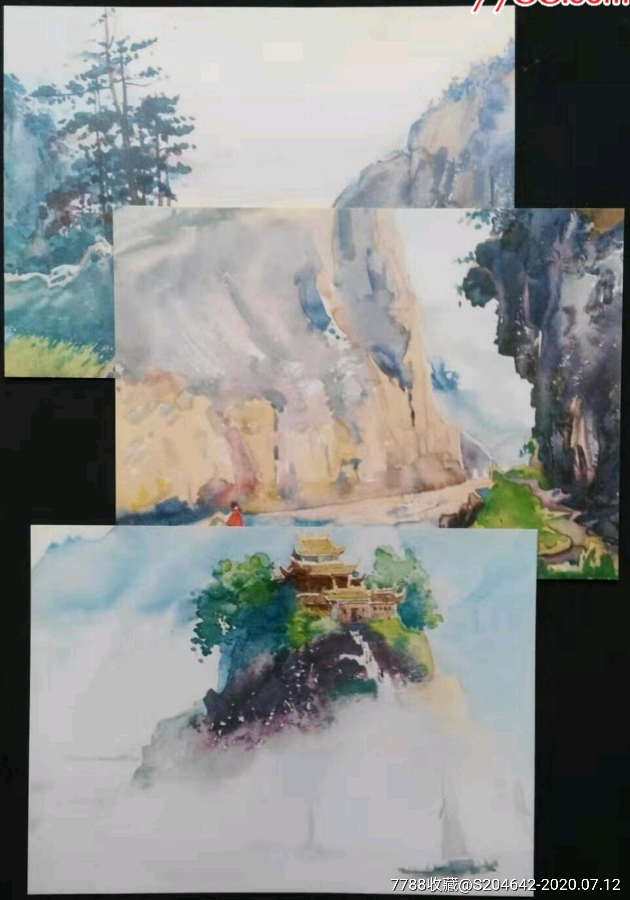 1981年湖北省宜昌市三峡风光水彩画选画家冯中衡