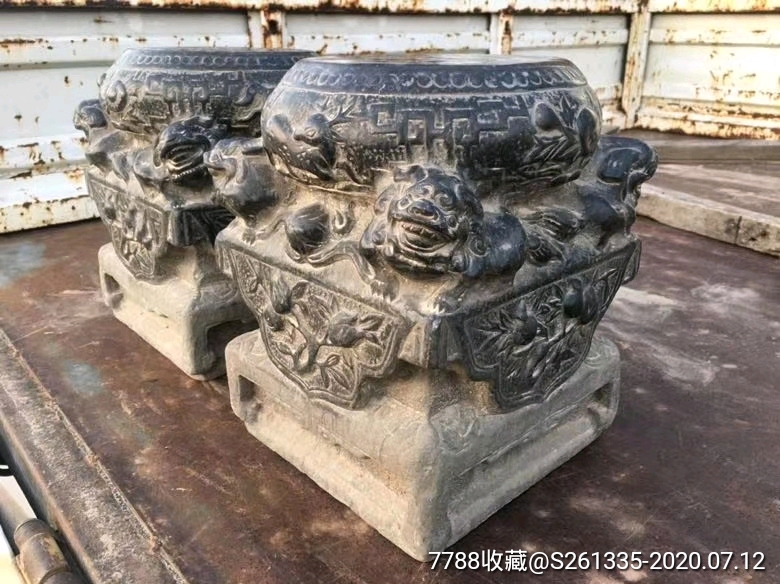 石墩门前庭院摆放放花盆_石鼓/石墩_古艺雅藏【7788