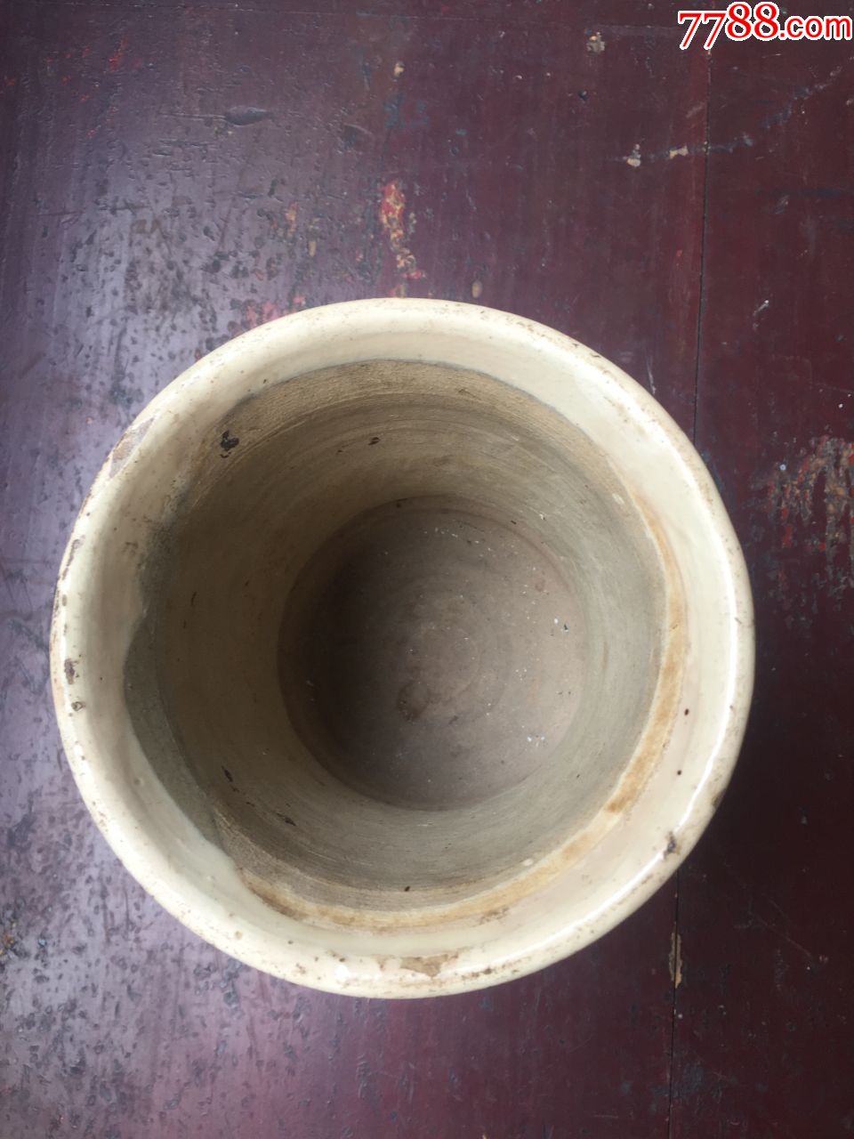 明代磁州窑白釉笔筒