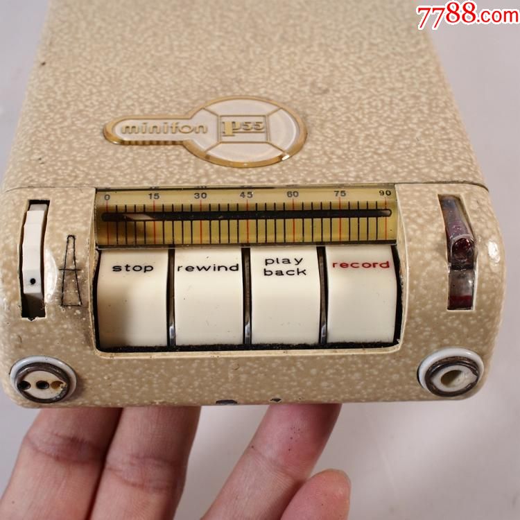 怀旧西洋老物件钢丝录音机minifonp55微型袖珍间谍录音机