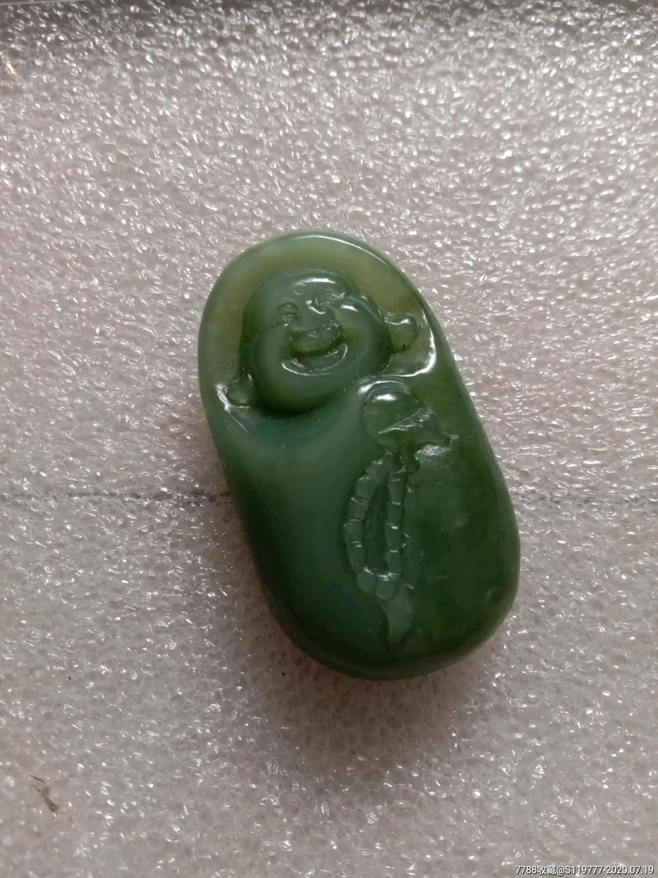 和田玉猫眼碧玉佛公,和田玉,近现代,碧玉,项链/挂件,佛像【绝对可靠】
