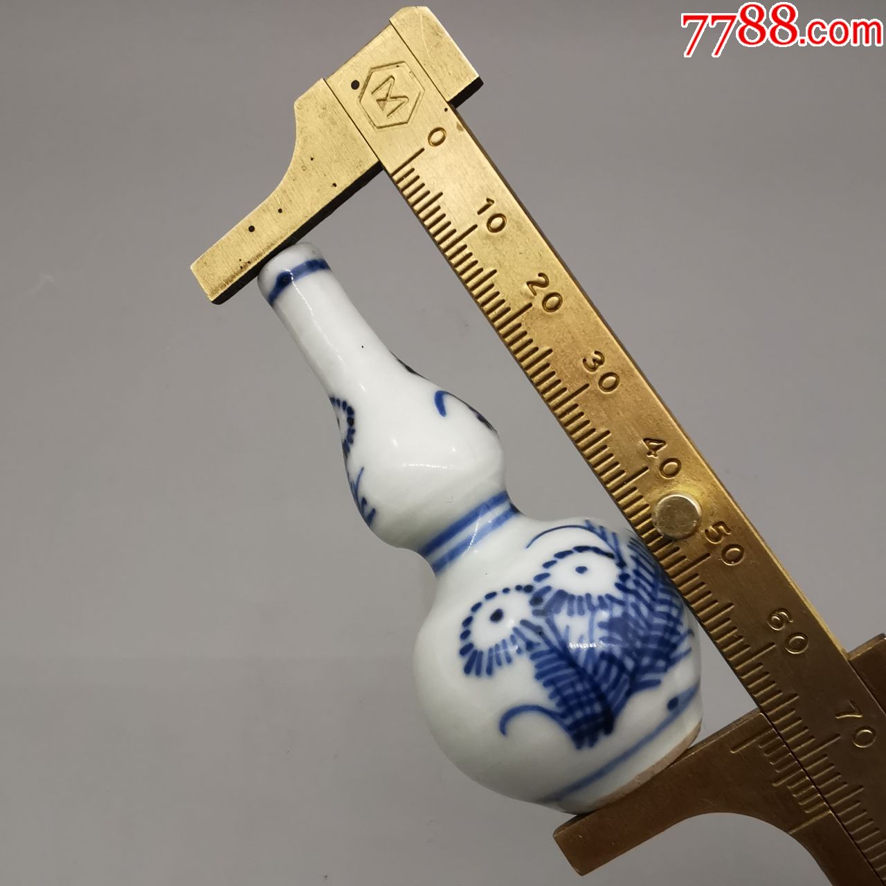 清代葫芦型青花小药瓶青花瓷瓶