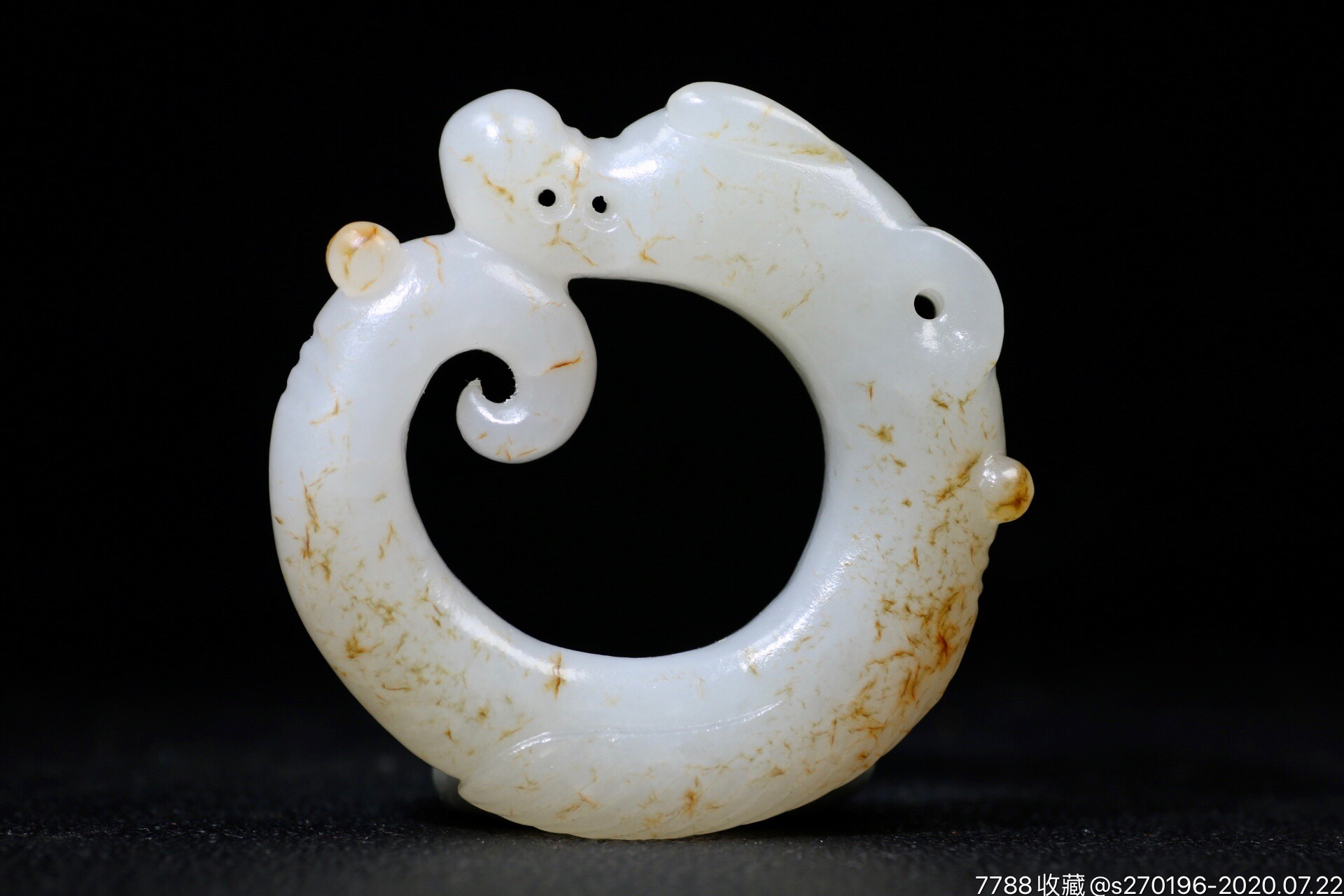精品和田玉旧藏回流玉龙佩