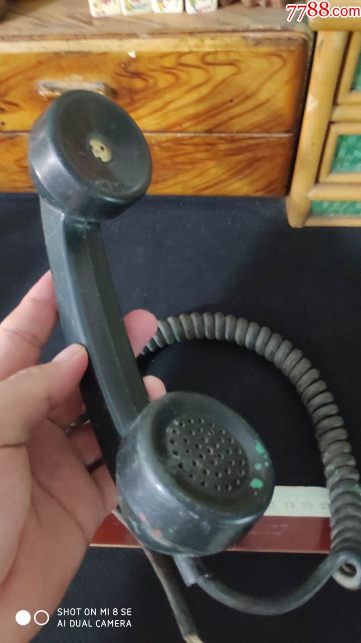 上世纪70年代黑胶电话听筒配件.
