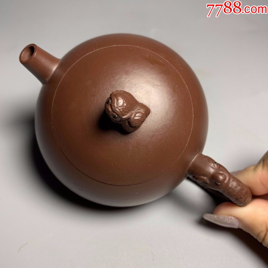 刘南琴制兽盖龙把壶_紫砂壶_第5张_7788陶器收藏