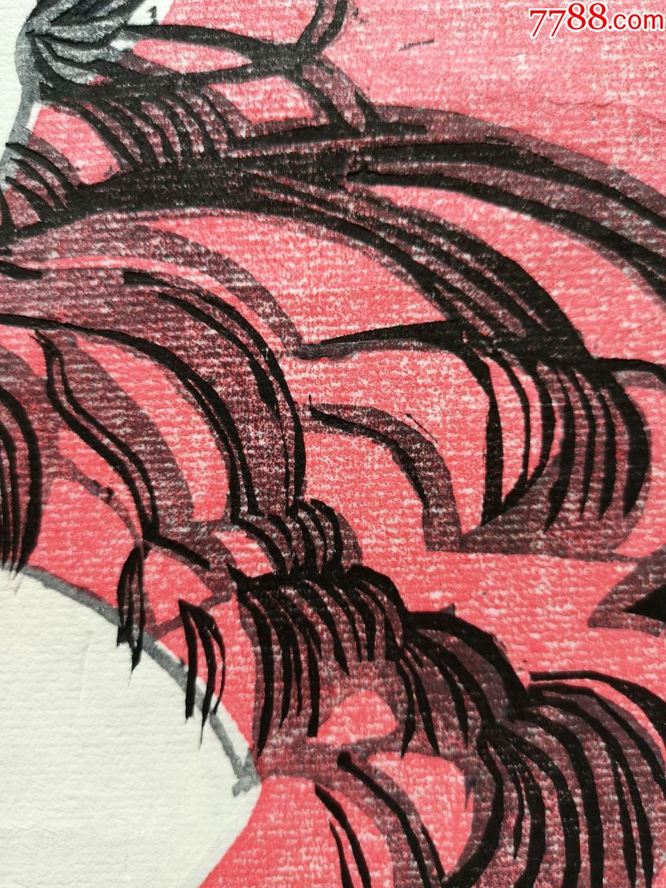 宣纸套色木版水印原拓版画《梦》(佚名)