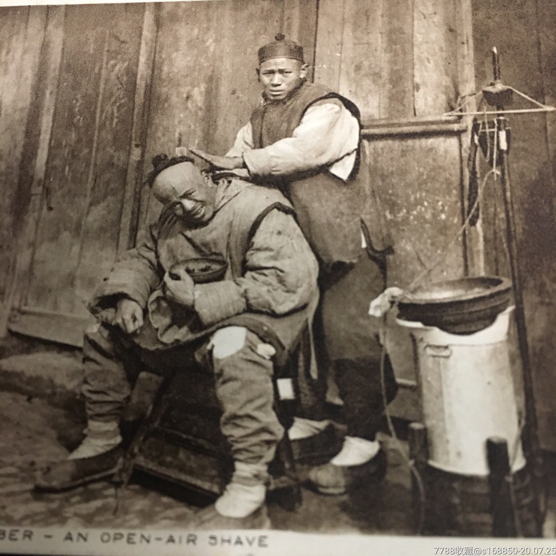 清末民初上海街头理发场景,1927年实寄