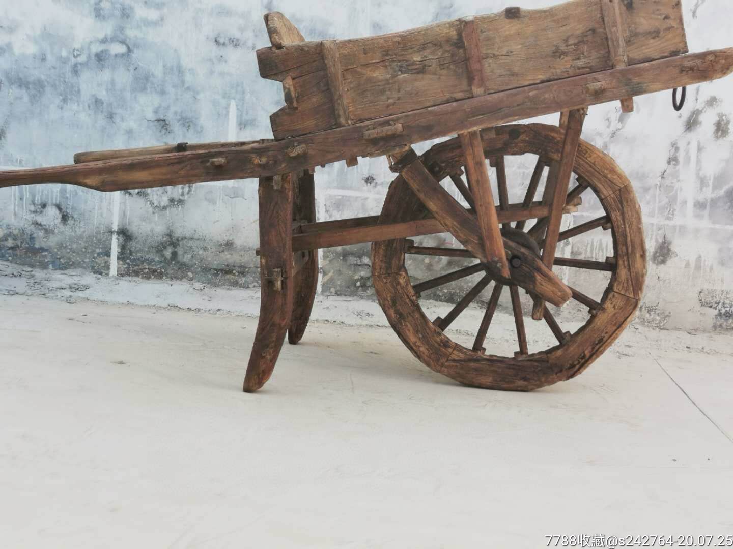 清代木制土车全品牢固包老尺寸如图民俗收藏佳品1680元不包邮