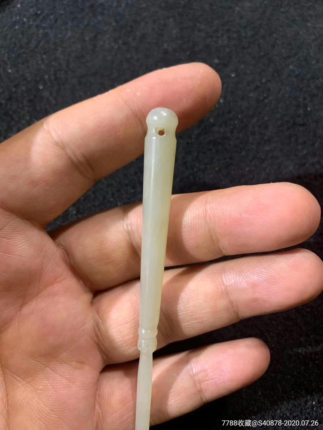 清代和田老玉簪子发簪-和田玉-7788收藏