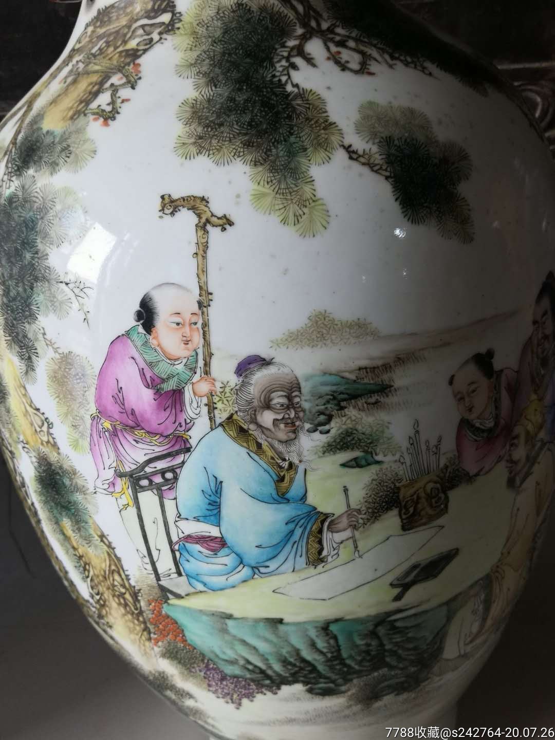 当代江西景德镇著名陶瓷艺术大师张镇华手绘人物大瓶