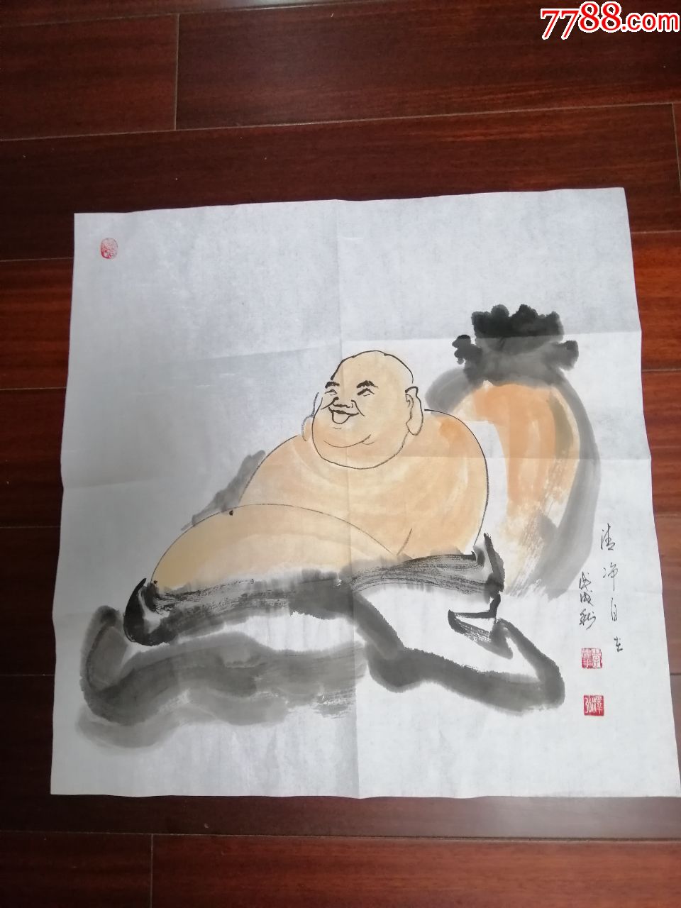 首页 零售 人物国画原作 >> 现代青年画家张辉作品"清净自在"(a4677)