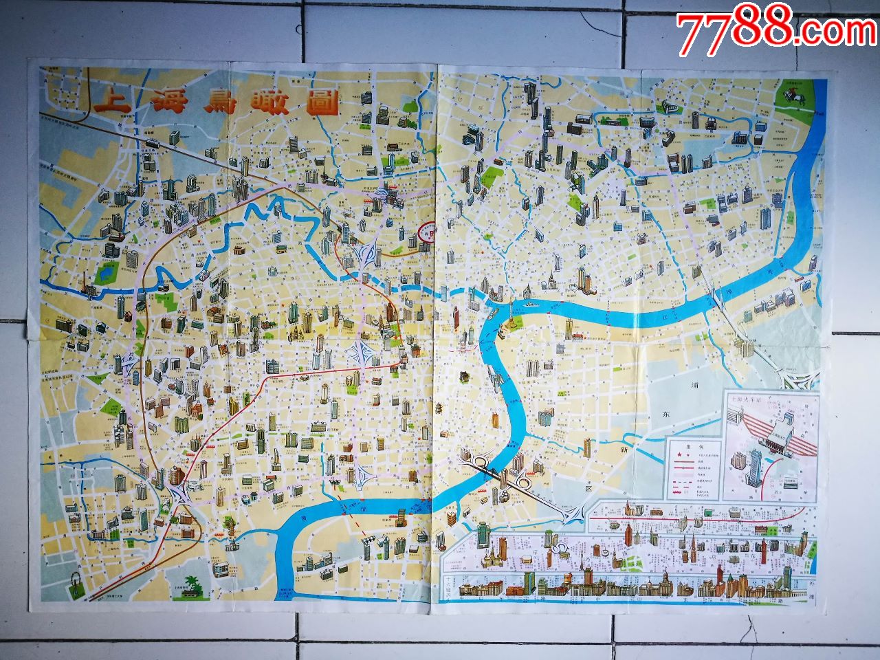 上海市交通图,上海鸟瞰图两张合售,旅游景点门票_第5张_7788门票收藏