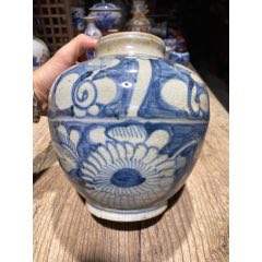  strong>0824明代青花菊纹罐 /strong>_青花瓷_广东松古堂