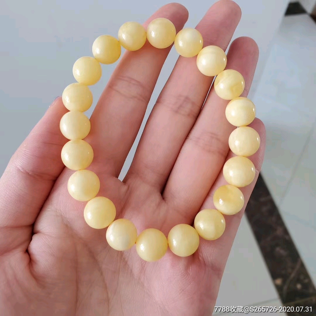 俄罗斯白花蜜蜡手串