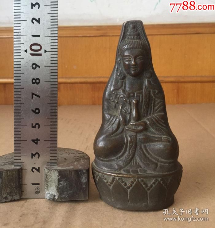 a300老包浆民国铜观音_铜像/铜佛像【千佛阁古董神像店】_第1张_7788
