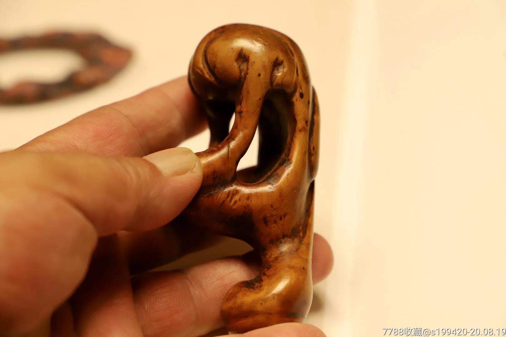 民国黄杨木如意工把玩件油包浆全品尺寸95cm
