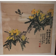 画家张辉手绘花鸟作品(挂轴)尺寸68公分×67公分