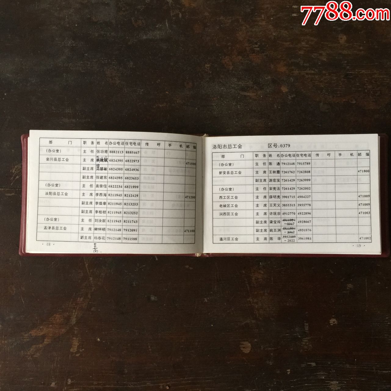 河南省工会系统电话簿