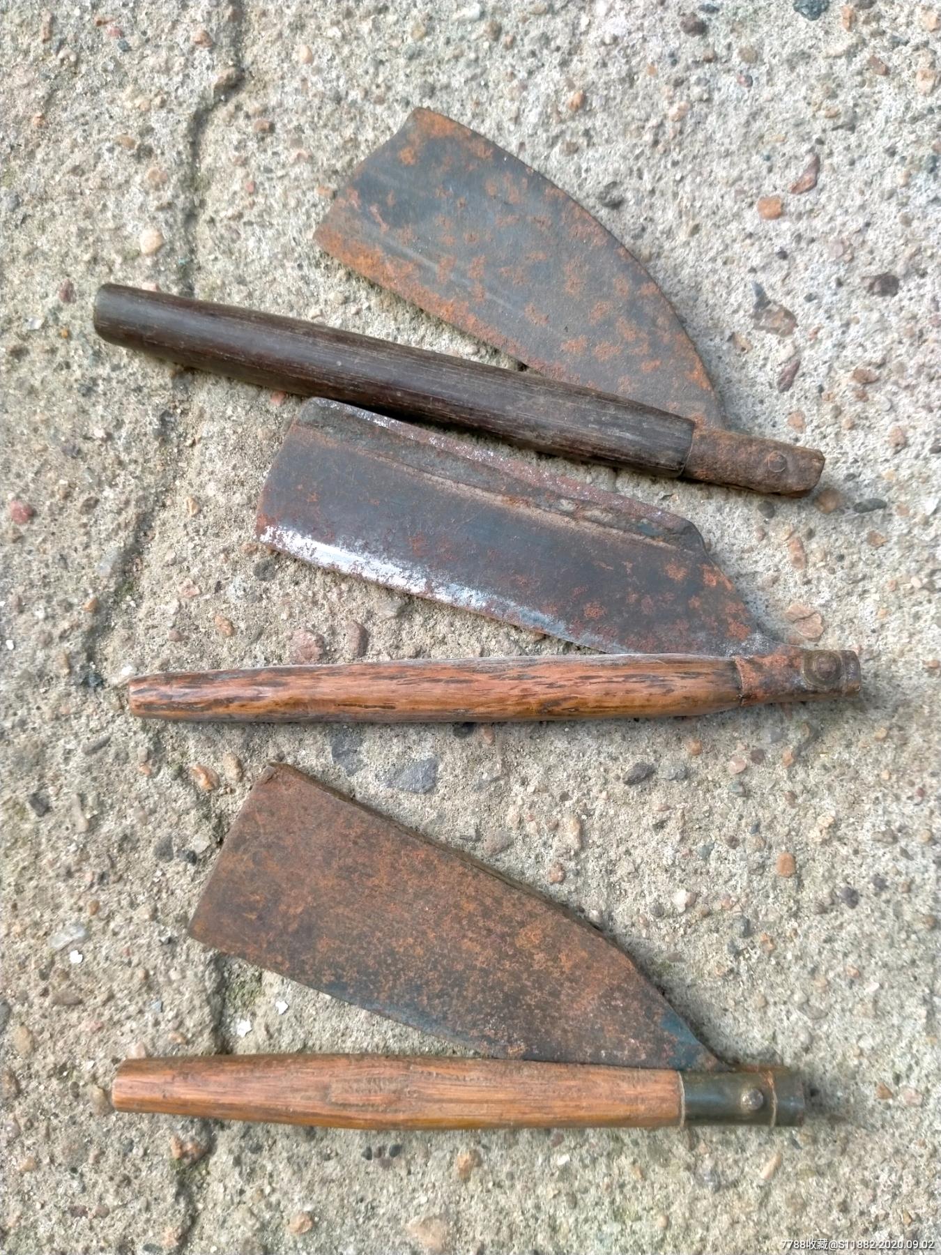 理发工具收藏展民国老理发工具刮头刀剃须刀红木柄带商号