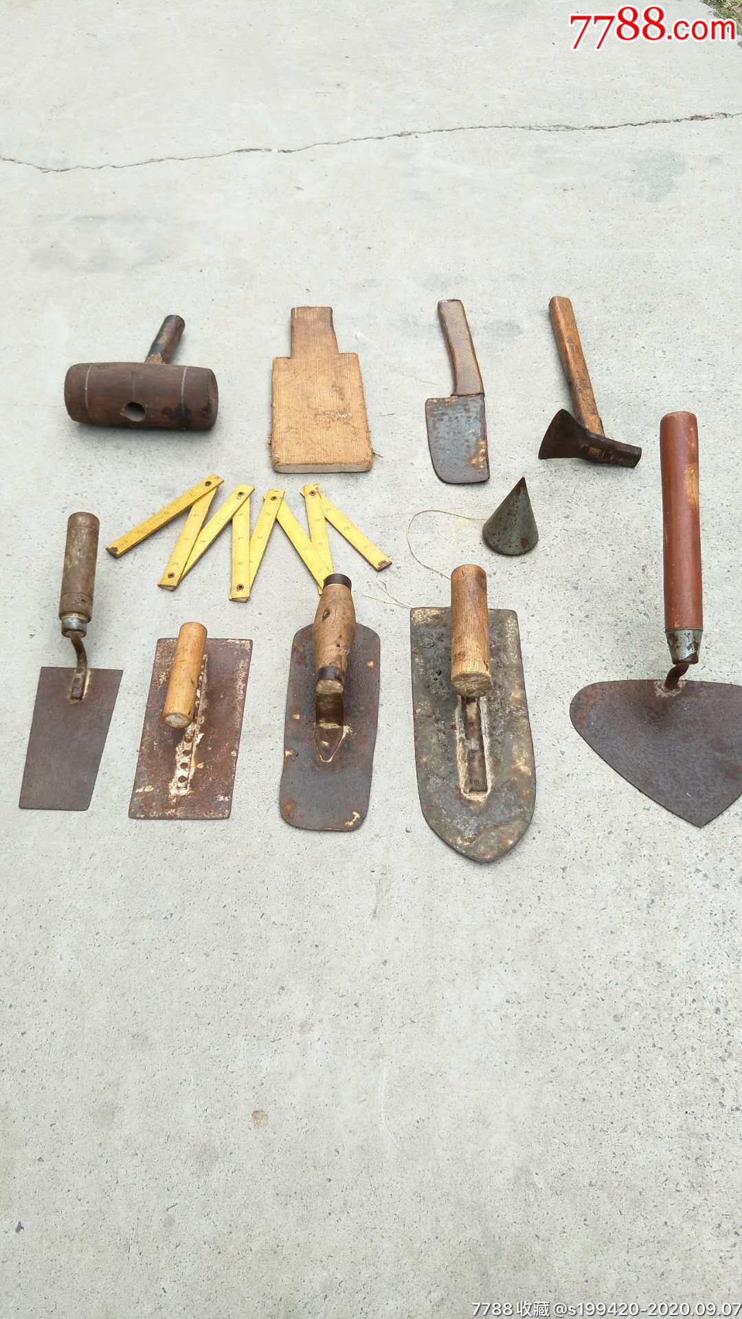 60年代老瓦匠工具一套11件全品能使用