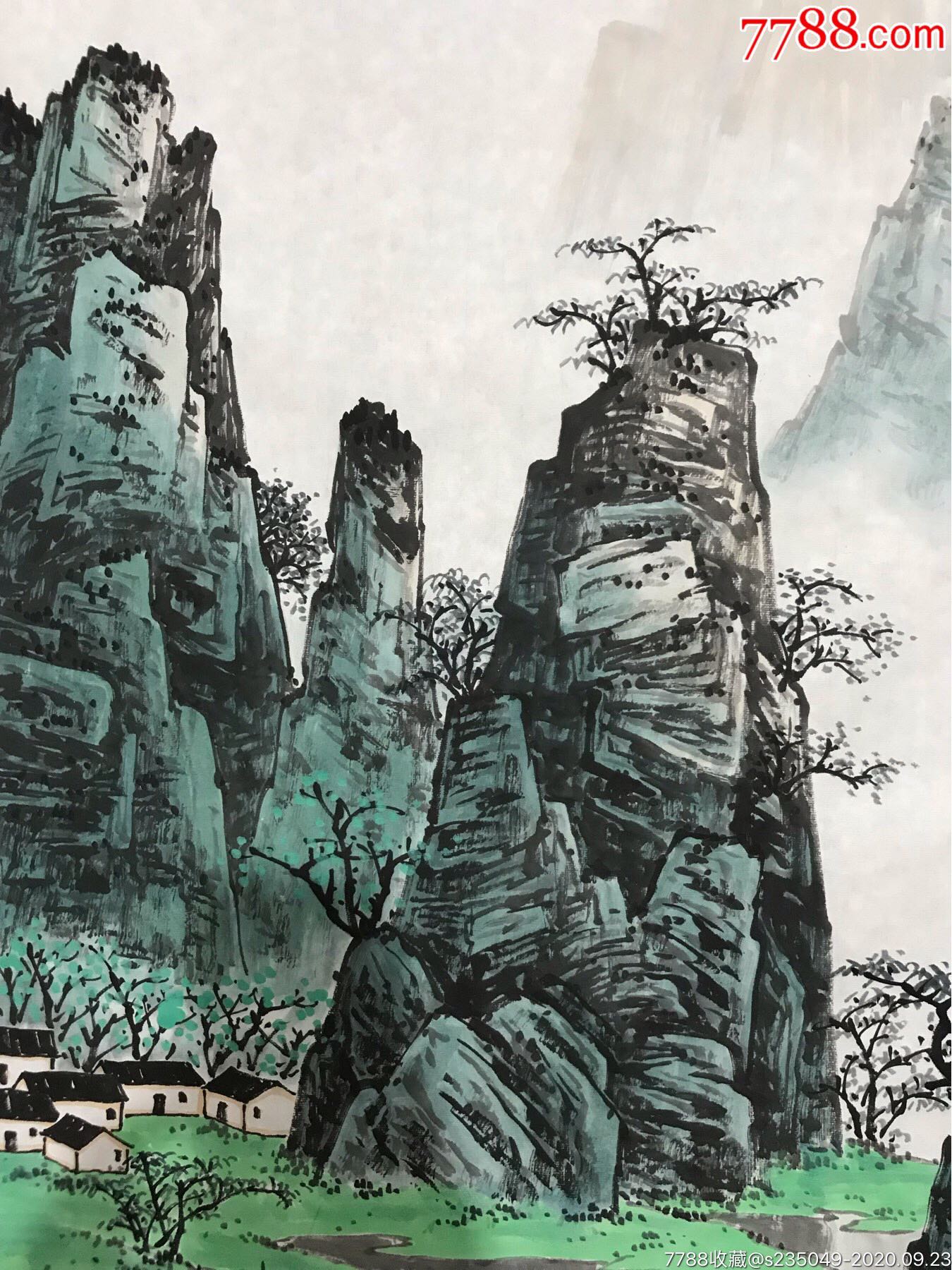 纯手绘国画山水画(千峰竞秀)