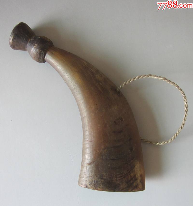 古玩道教法器黄牛角吹号=6