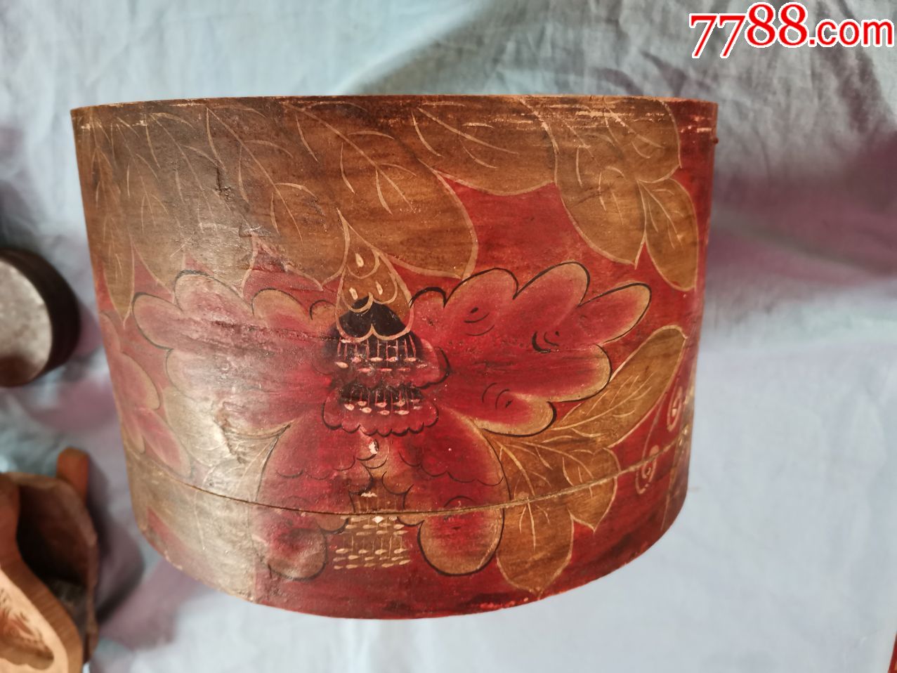 清代花卉帽盒品好2516