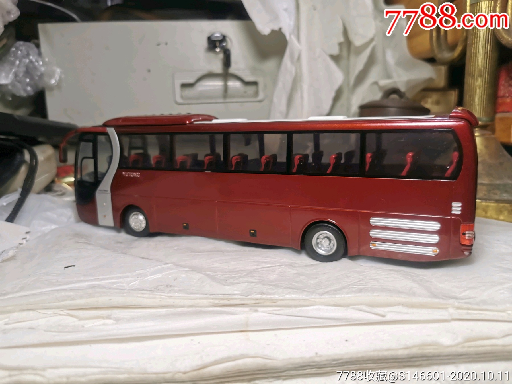 高档车模宇通莱茵之星客车车模车长28㎝-轿车/赛车模型-7788棋牌玩具
