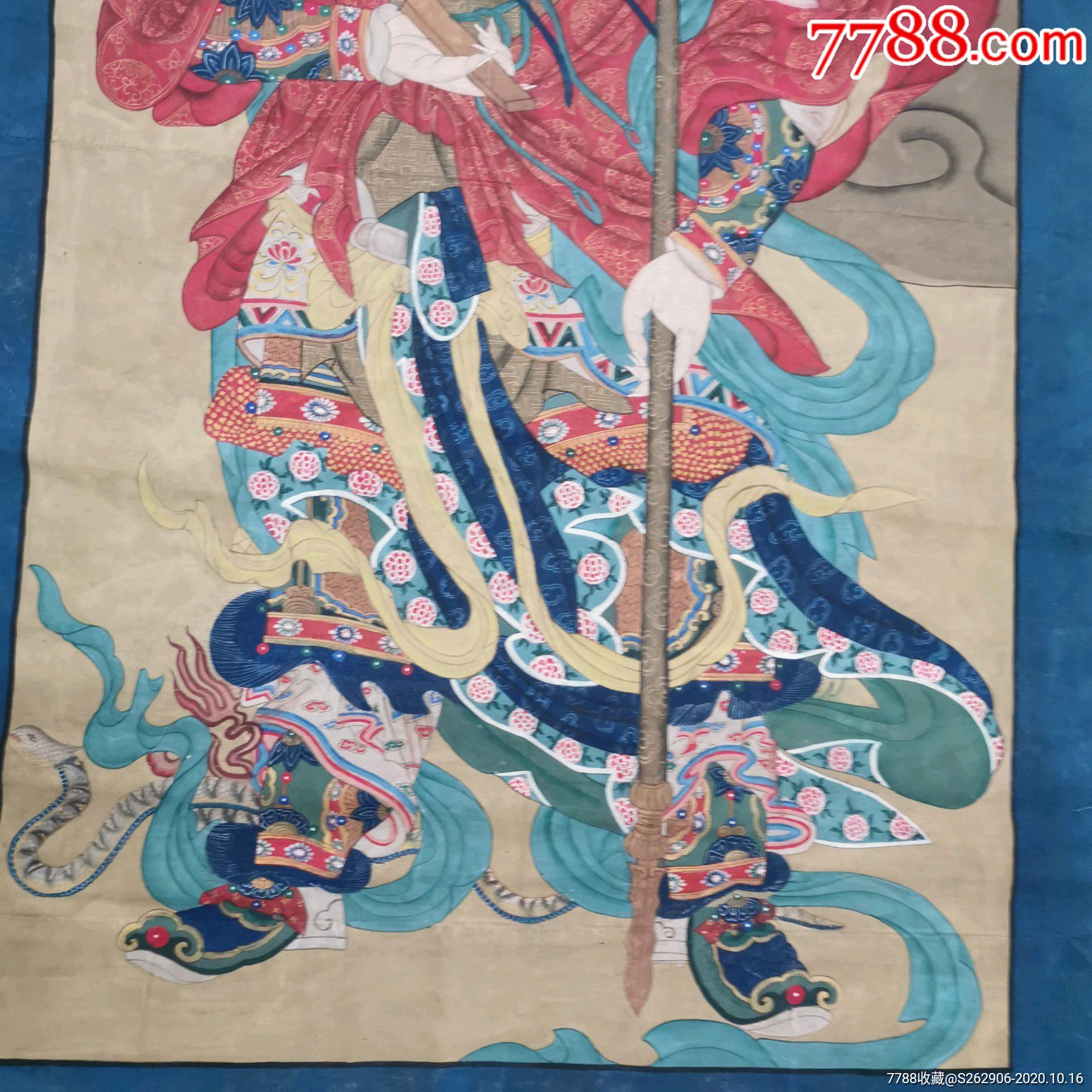 道教画像二郎神画像老布画水陆画