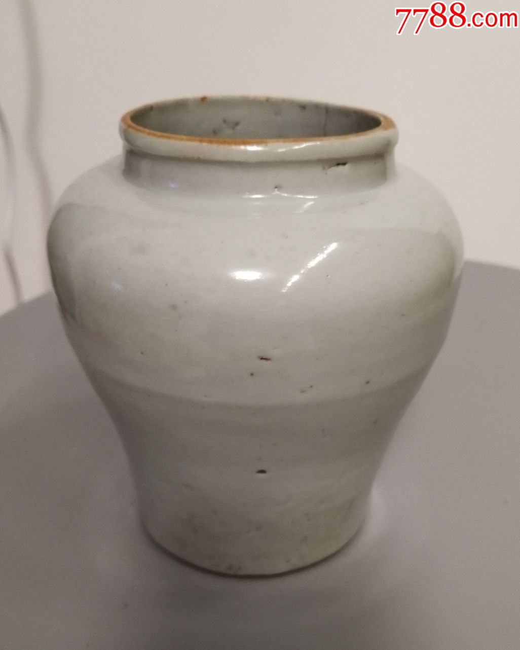 明代白釉罐瓷罐古董古玩老货收藏明清瓷器摆件编号179