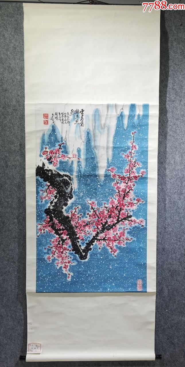 张毓文著名画家原装原裱花鸟画立轴真迹画心尺寸105*62厘米