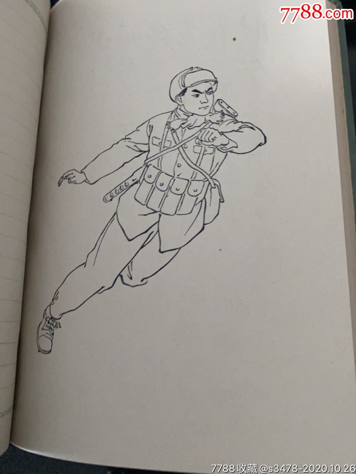 英雄1964天津出笔记本线描英雄人物插页未使用