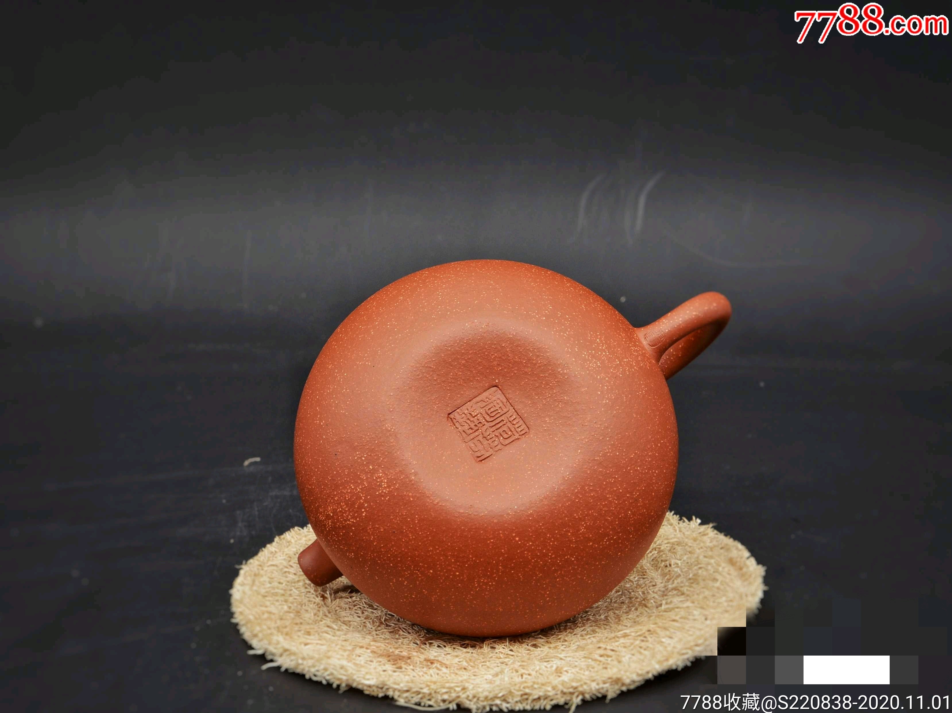 翟荷芬查元康双高工合作红降坡泥全手精工茄瓜紫砂壶