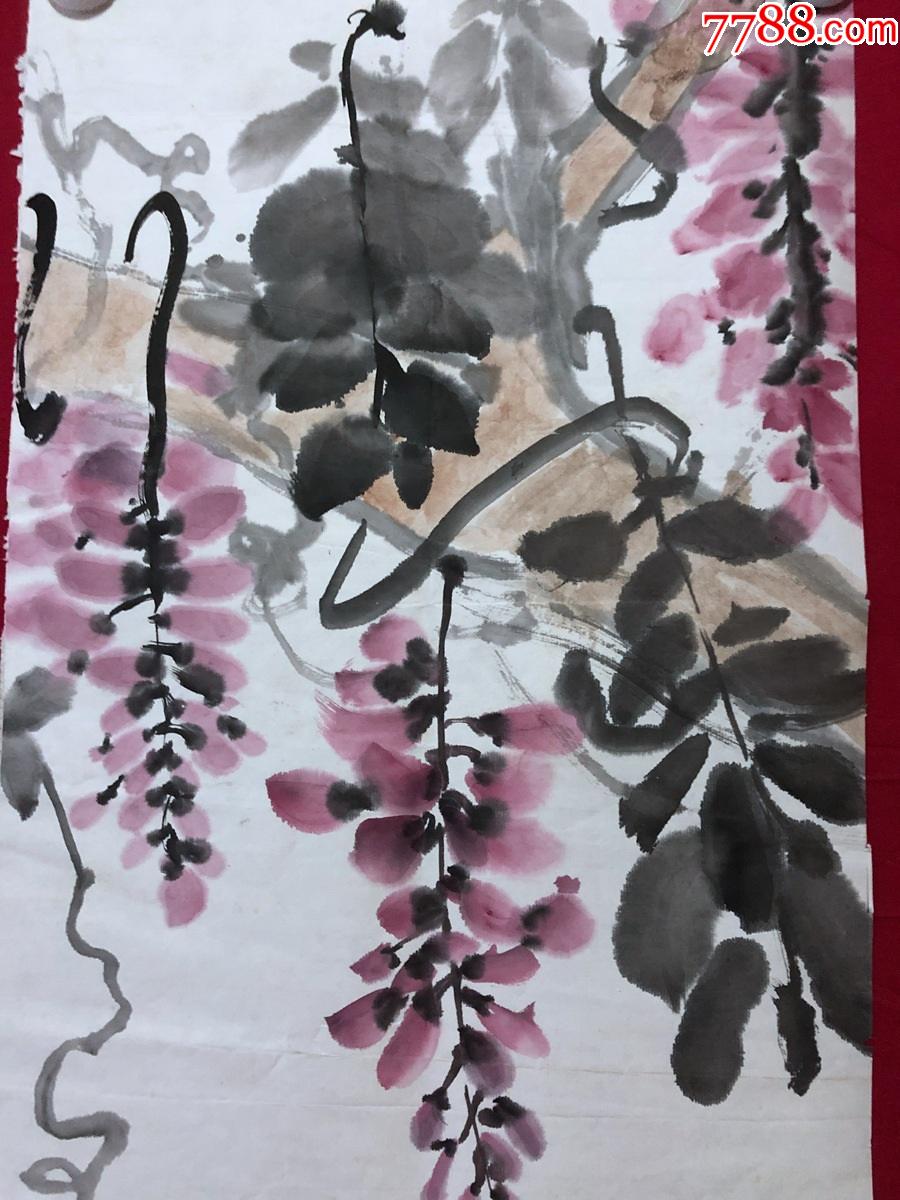 书画9388【赵金轩】无款花鸟画,托片-花鸟国画原作-7788书画网