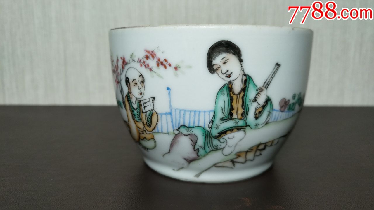 胡义成手绘粉彩人物教子一经图扣碗糖缸盖碗缸罐底_吉象斋【7788瓷器