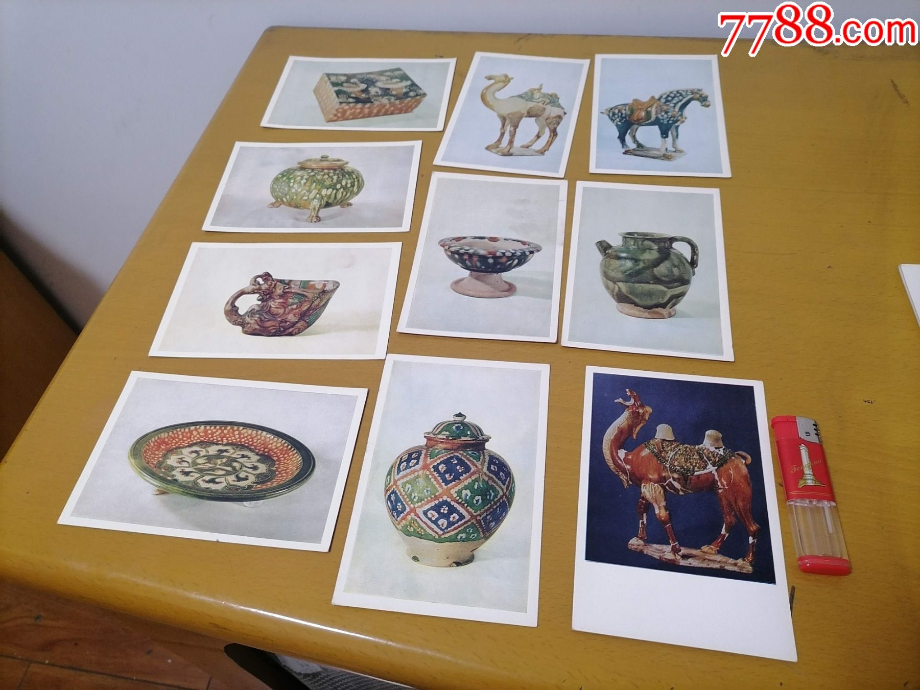 明信片洛阳唐三彩唐10张全无封套洛阳博物馆文物出版社