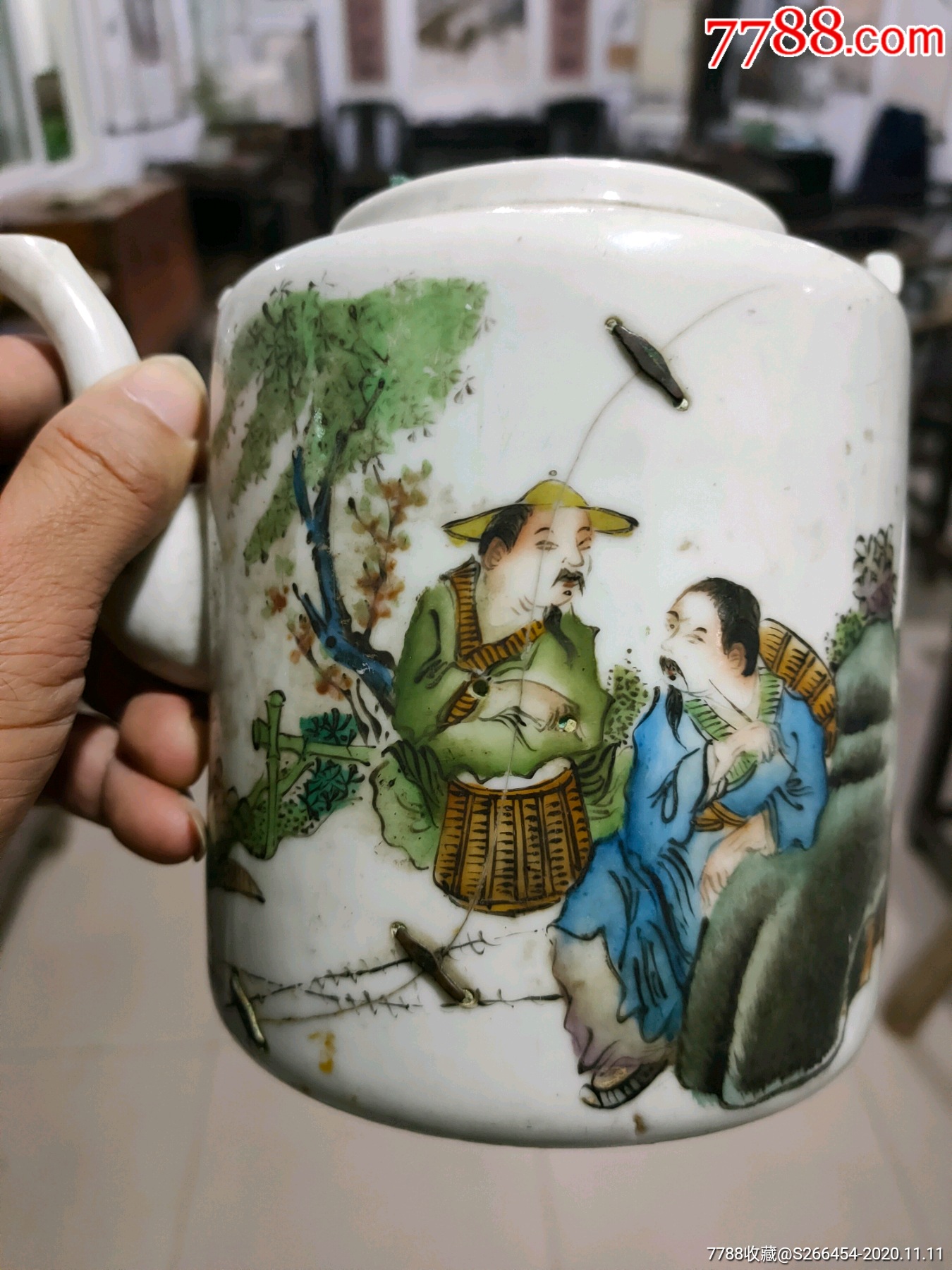 清代名家吴少峰,提梁壶_彩绘瓷/彩瓷_第2张_7788瓷器