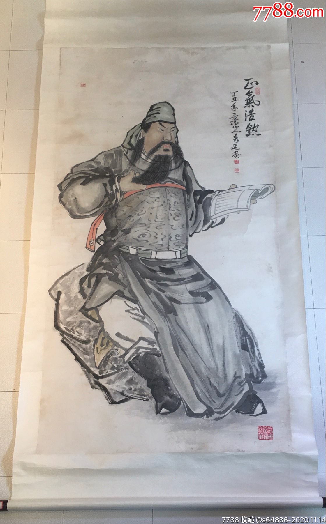 福建莆田画家仙游周秀廷李耕弟子关公六尺全开_人物国画原作_作品欣赏