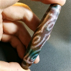 朱砂爆满九眼天珠象雄