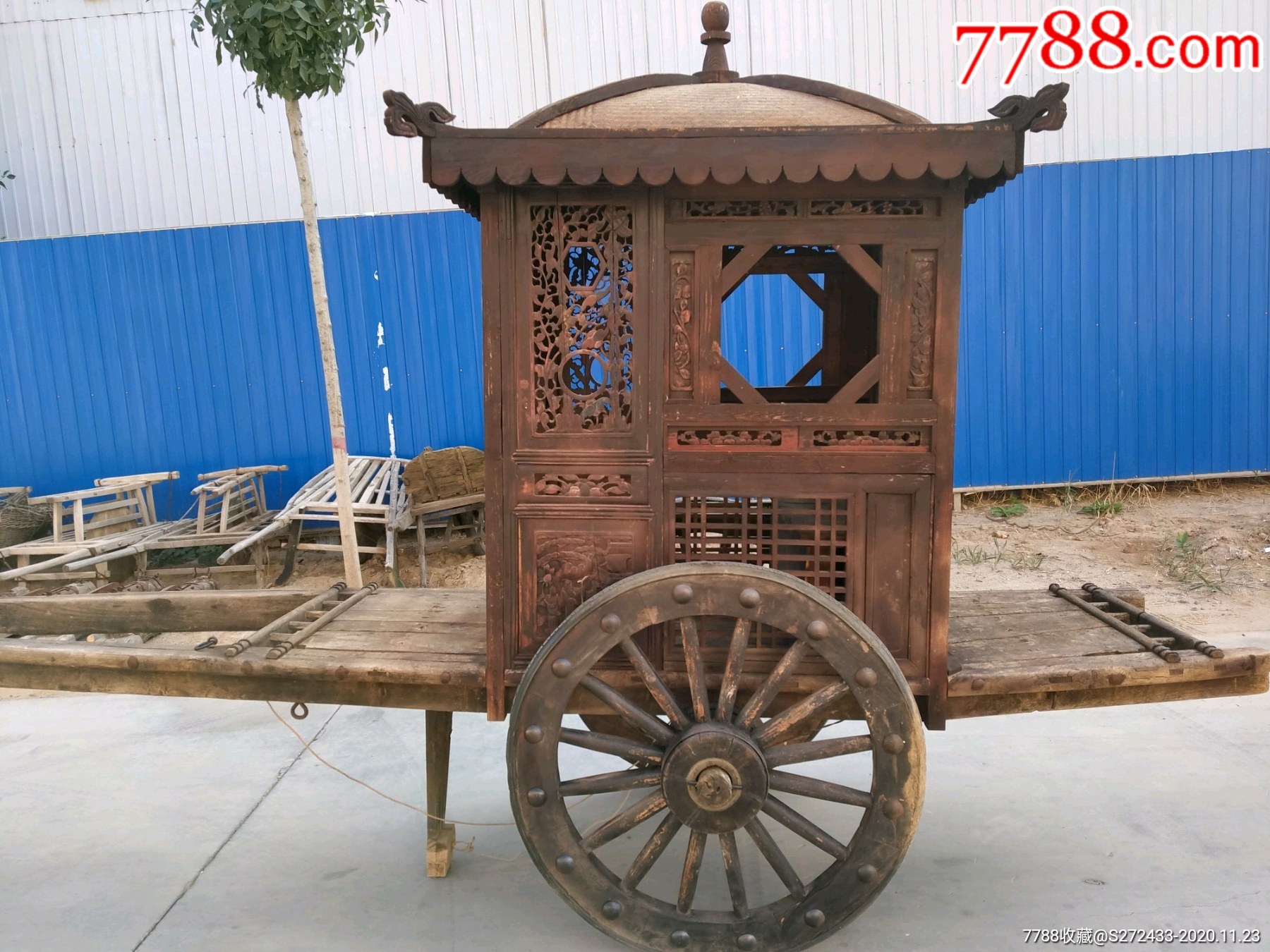 民俗老物件老轿子马车,影视道具古镇景点首选品!品相完整,尺寸如图