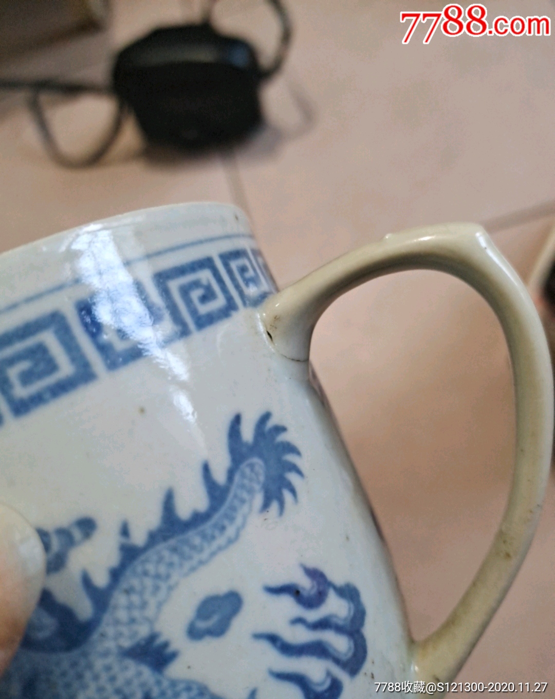 景德镇青花瓷杯龙杯三个