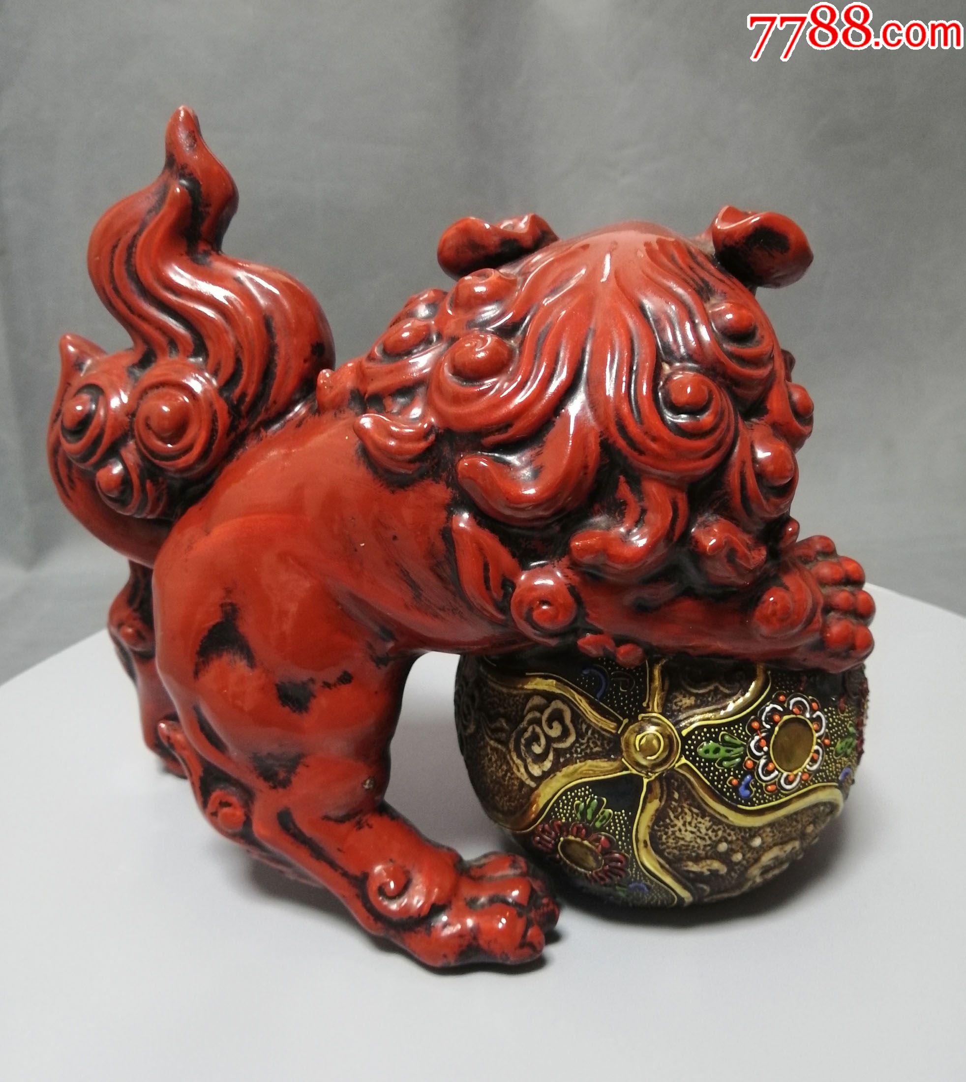 日本老九谷狮子全美品日本回流古董古玩老货收藏高档礼品196